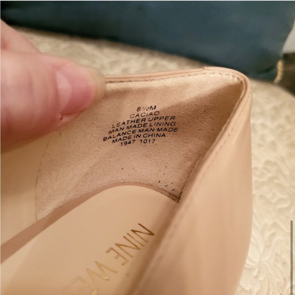 Nine West nude leather peep-toe pump size 8.5 - Picture 6 of 8